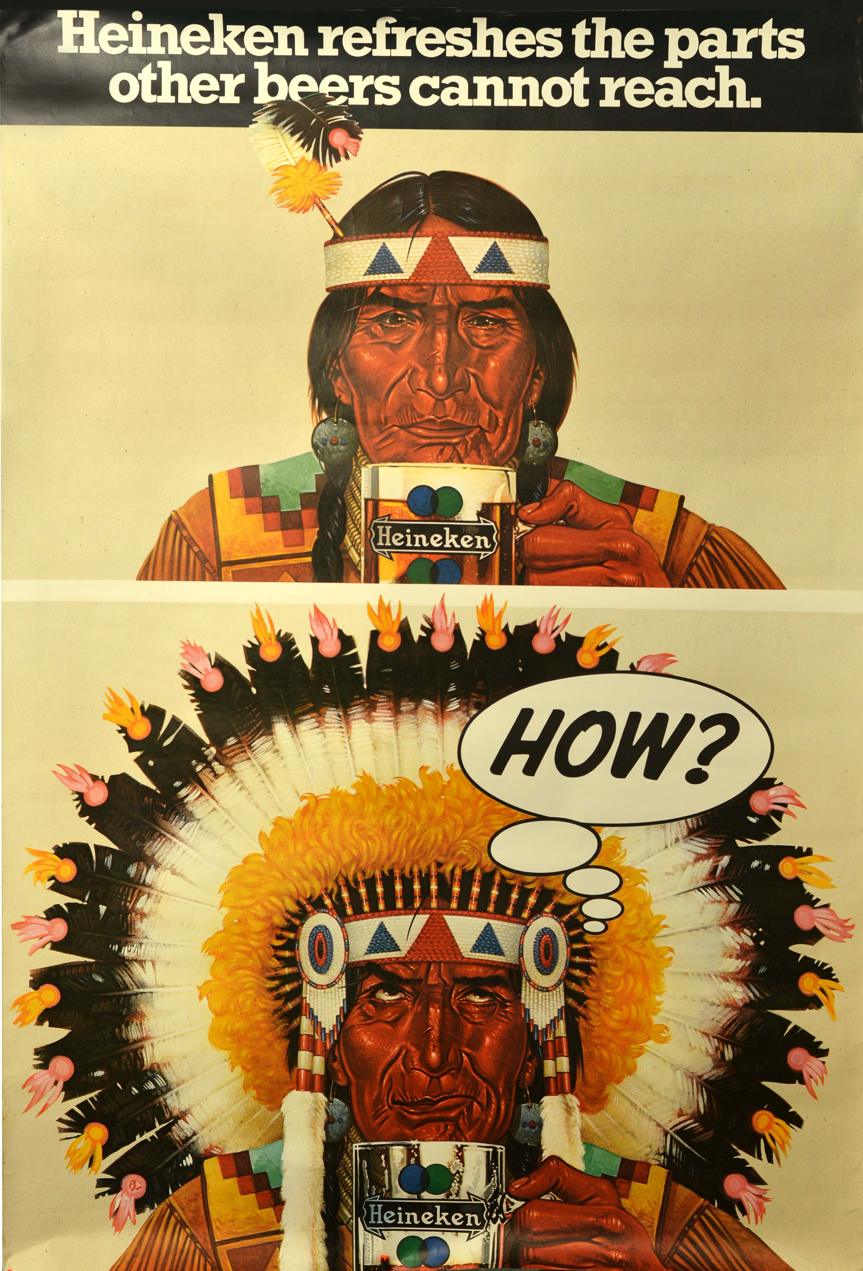 Advertising Poster Heineken American Indian