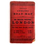 Travel Poster London Cycling Road Map 50 Miles Folded