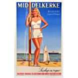 Travel Poster Middelkerke Belgium Ostende Summer Beach Travel