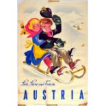 Sport Poster Sun Snow Winter Fun Ski Austria Sledge