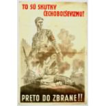 War Poster WWII Bolshevism Murder Slovak Republic Nazi