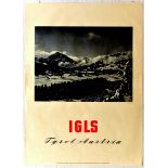 Travel Poster Igls Tyrol Austria Skiing