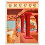 Travel Poster Greece Crete Palace Of Knossos