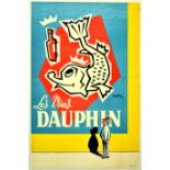 Advertising Poster Dauphin French Wine Fish Alcohol France Cote du Rhone