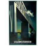 Travel Poster Lillebaeltsbroen Danske Statsbaner Railway Denmark