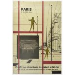 Advertising Poster Paris Student Architect Conference 1955 Beaux Arts School Of Fine Arts