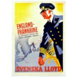 Travel Poster Svenska Lloyd Swedish Lloyd Shipping Travel
