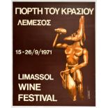 Advertising Poster Limassol Wine Festival 1971