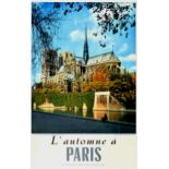 Travel Poster Paris Notre Dame France