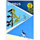 Travel Poster Cyprus Winter Sport Skiing