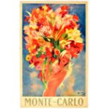 Travel Poster Monte Carlo Flower Girl Domergue