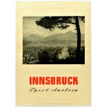 Travel Poster Innsbruck Tyrol Austria Skiing