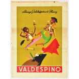 Advertising Poster Sherry Wine Valdespino Matador Spain Bull Fighter