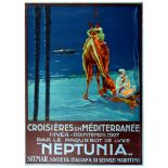 Travel Poster Mediterranean Cruises via Neptunia