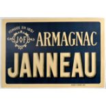 Advertising Poster Armagnac Janneau France Alcohol Brandy