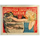 Advertising Poster Art Nouveau Belgium Liege Expo