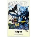 Travel Poster Alpes French Railway Salvador Dali SNCF