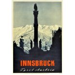 Travel Poster Innsbruck Tyrol Austria Skiing