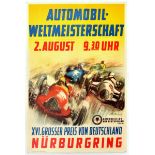 Sport Poster German Grand Prix World Cup Formula 1 Ferrari Maserati BMW