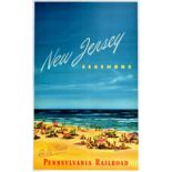Travel Poster New Jersey Seashore Pennsylvania Railroad