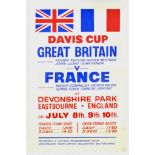 Sport Poster Tennis Davis Cup Great Britain France Devonshire Park