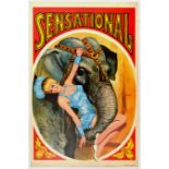 Advertising Poster Sensational Elephant Circus Act