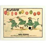 Advertising Poster Aladdin Pantomime Theatre Hassall
