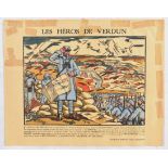 War Poster Verdun Battle Heroes WWI France Petain