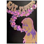 Advertising Poster Eat Flowers Psychedelic Hippie