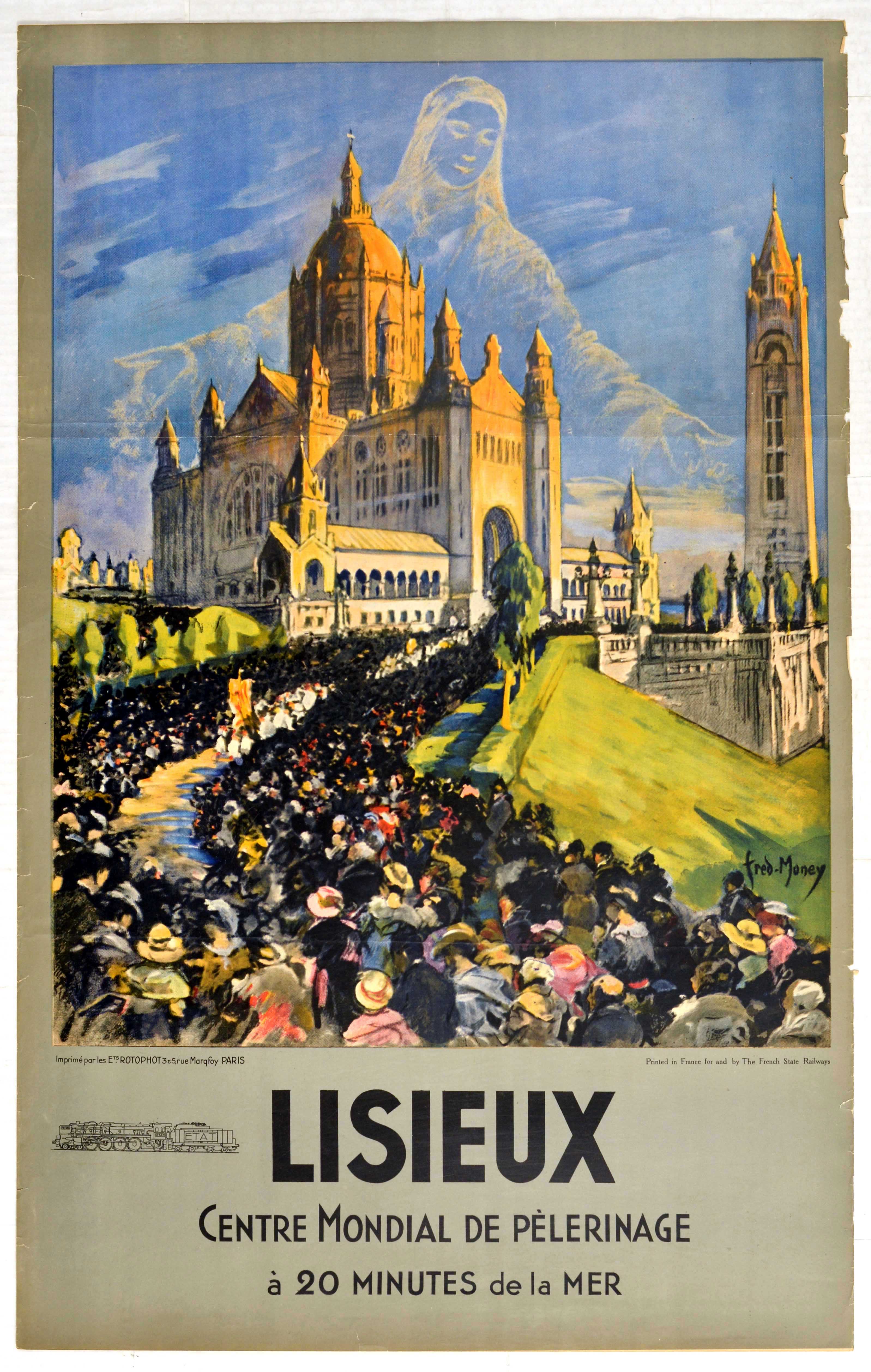 Travel Poster Lisieux Calvados Normandy French Railways