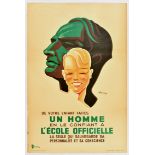 Propaganda Poster Education Belgium Art Deco