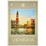 Travel Poster Venezia Venice Italy ENIT Railway