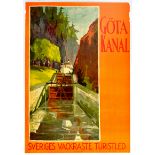 Travel Poster Gota Canal Sweden's Most Beautiful Tourist Route