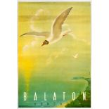 Travel Poster Balaton Hungary Seagull