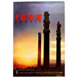 Travel Poster Iran Persia Apadana Columns Persepolis