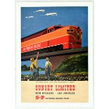 Travel Poster Sunset Limited Southern Pacific Railway New Orleans Los Angeles