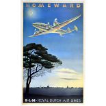 Travel Poster Homeward KLM Royal Dutch Airlines