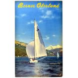 Travel Poster Berner Oberland Sailing Switzerland