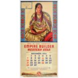 Advertising Poster Empire Builder Evening Star Woman Great Northern Railway