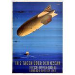 Travel Poster Across the Ocean in 2 days German Zeppelin