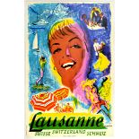 Travel Poster Lausanne Switzerland