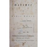 Schwab,G.Gedichte. 2 Bde. Stgt. u. Tbg., Cotta 1828-29. X, 416 S.; VIII, 370 S. Pbde. d. Zt. mi