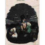 Daumier, Honoré(1805 Marseille - Valmondois 1879). 3 Bll. Karikaturen. Kolor. Lithographien aus