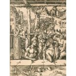 Dürer, Albrecht(1471 Nürnberg 1528), nach. Das Männerbad. Holzschnitt auf kräftigem Bütten, ano