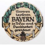 Schraubtaler.Bayern-Thaler, (Erster Weltkrieg) 1914-1916. Zinksteckmedaille, Ludwig III, König