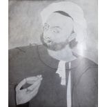 Chughtai, Abdur Rahman,Pakistanischer Maler, Graphiker und Illustrator (1894-1975). Eh. Widmung