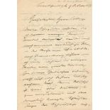 Jordan, Wilhelm,Schriftsteller und Politiker (1819-1904). 2 eh. Briefe u. 1 eh. Briefkarte mit