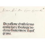 Textor de Aquisgrano,G.Sermones de passione Christi. - (Daran:) Anselmus: De passione Christi.