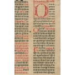 Missale Bambergense.22 lose Blatt aus Einbandmakulatur. Bamberg, Johann Sensenschmidt u. Heinri