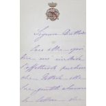 Margarethe Königin von Italien(1851-1926). Eh. Brief mit Unterschrift 'Margherita di Savoia', d